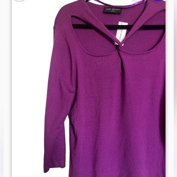 Lane Bryant Fitted 3/4-Sleeve Twist-Front Cutout Sweater - Picture 6 of 10